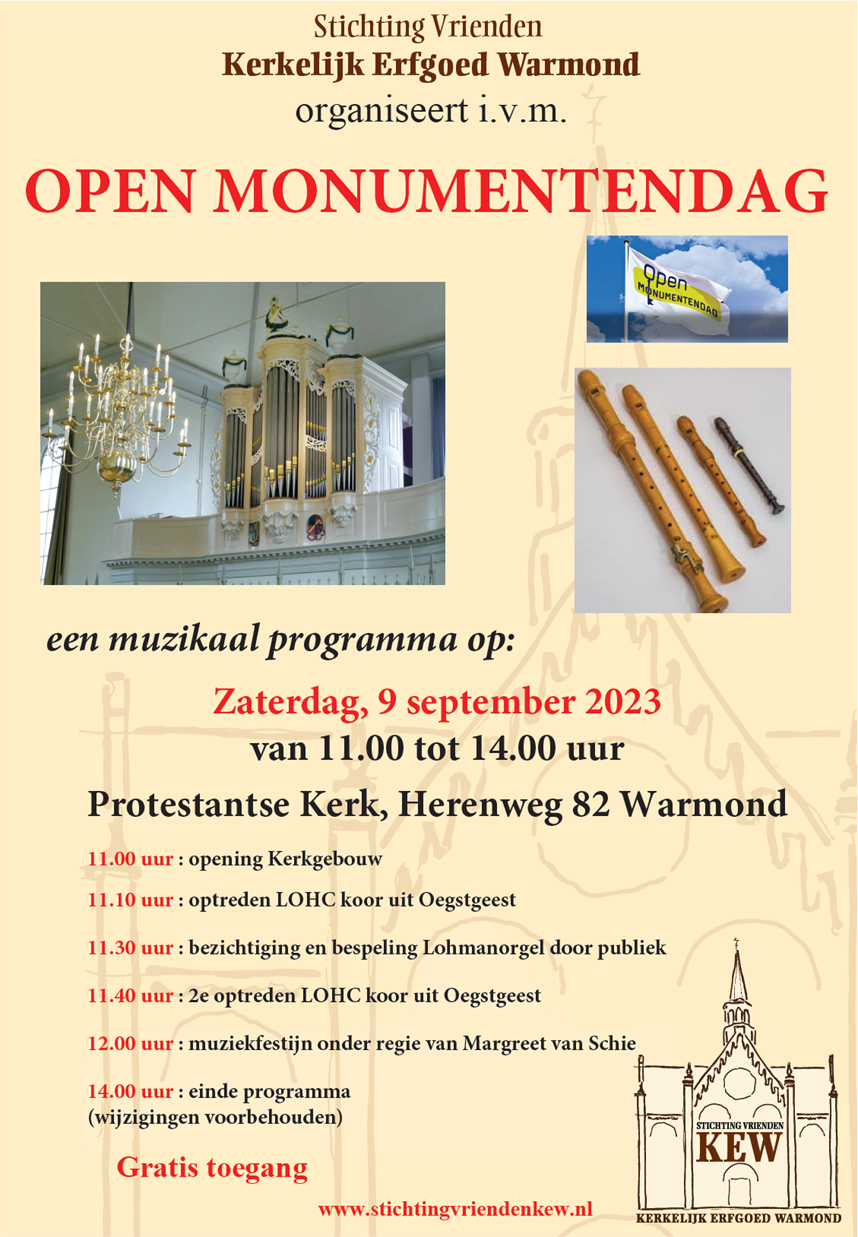 Open Monumentendag Muziek 9 sept. 2023